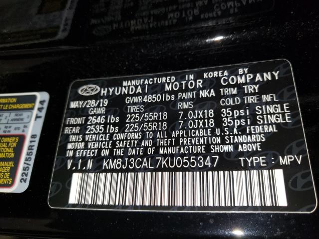 Photo 9 VIN: KM8J3CAL7KU055347 - HYUNDAI TUCSON LIM 