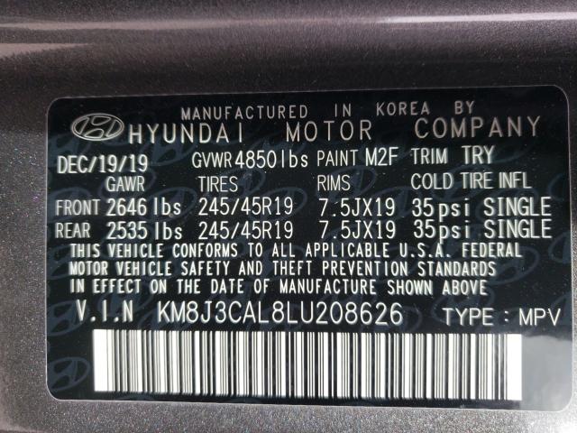 Photo 9 VIN: KM8J3CAL8LU208626 - HYUNDAI TUCSON LIM 