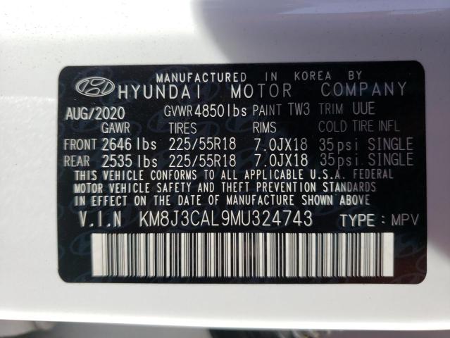 Photo 11 VIN: KM8J3CAL9MU324743 - HYUNDAI TUCSON 