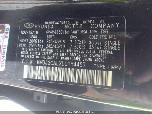 Photo 8 VIN: KM8J3CALXLU184457 - HYUNDAI TUCSON 