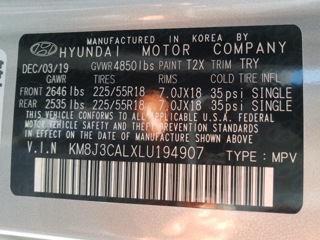 Photo 9 VIN: KM8J3CALXLU194907 - HYUNDAI TUCSON LIM 