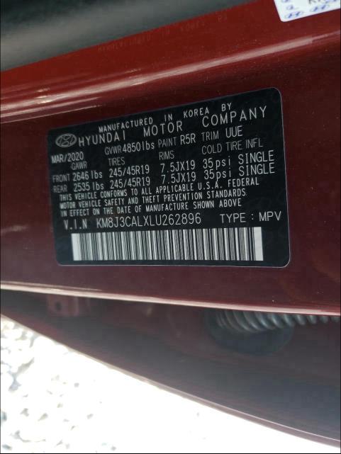 Photo 9 VIN: KM8J3CALXLU262896 - HYUNDAI TUCSON LIM 