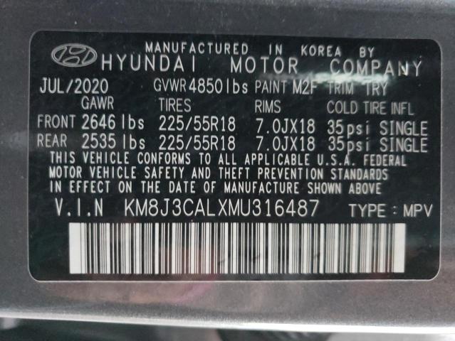 Photo 12 VIN: KM8J3CALXMU316487 - HYUNDAI TUCSON LIM 