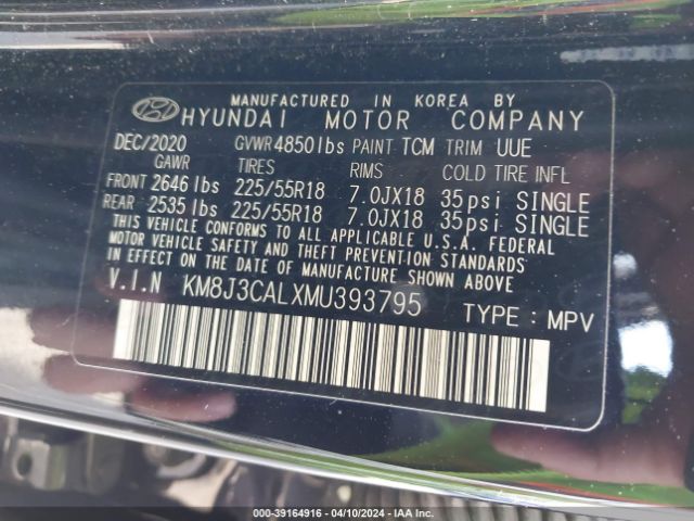 Photo 8 VIN: KM8J3CALXMU393795 - HYUNDAI TUCSON 