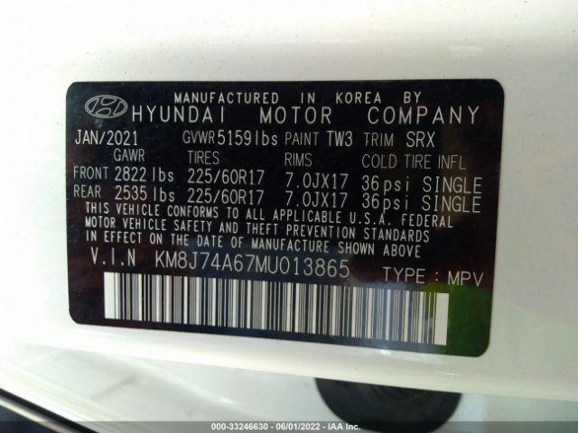 Photo 8 VIN: KM8J74A67MU013865 - HYUNDAI NEXO 