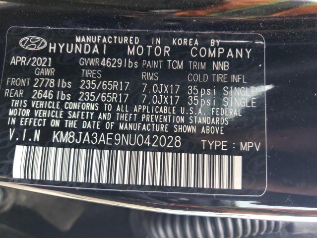 Photo 12 VIN: KM8JA3AE9NU042028 - HYUNDAI TUCSON 