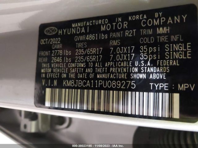 Photo 8 VIN: KM8JBCA11PU089275 - HYUNDAI TUCSON HYBRID 