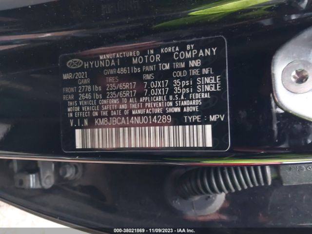 Photo 8 VIN: KM8JBCA14NU014289 - HYUNDAI TUCSON HYBRID 