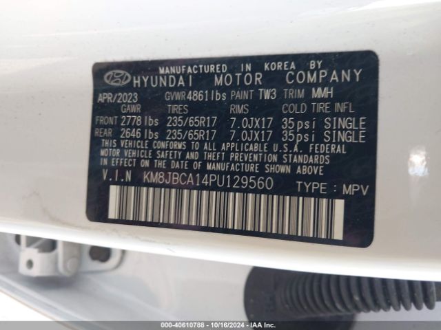 Photo 8 VIN: KM8JBCA14PU129560 - HYUNDAI TUCSON 