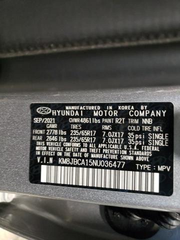 Photo 11 VIN: KM8JBCA15NU036477 - HYUNDAI TUCSON BLU 