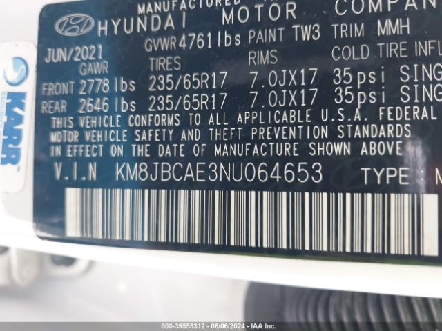 Photo 8 VIN: KM8JBCAE3NU064653 - HYUNDAI TUCSON 