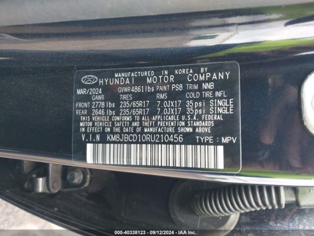 Photo 8 VIN: KM8JBCD10RU210456 - HYUNDAI TUCSON 