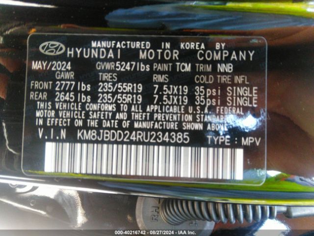 Photo 8 VIN: KM8JBDD24RU234385 - HYUNDAI TUCSON 