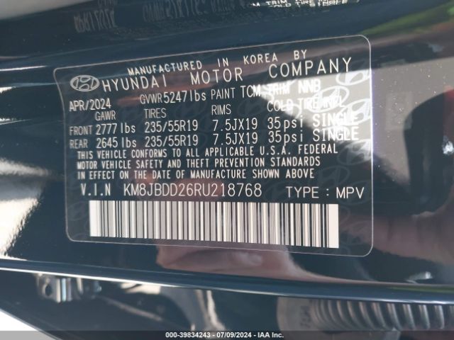 Photo 8 VIN: KM8JBDD26RU218768 - HYUNDAI TUCSON PLUG-IN HYBRID 