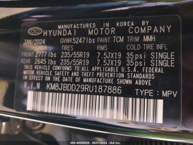 Photo 8 VIN: KM8JBDD29RU187886 - HYUNDAI TUCSON 