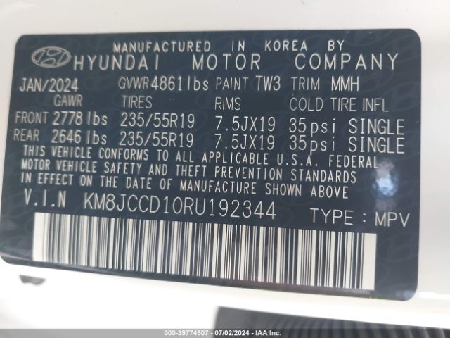 Photo 8 VIN: KM8JCCD10RU192344 - HYUNDAI TUCSON 