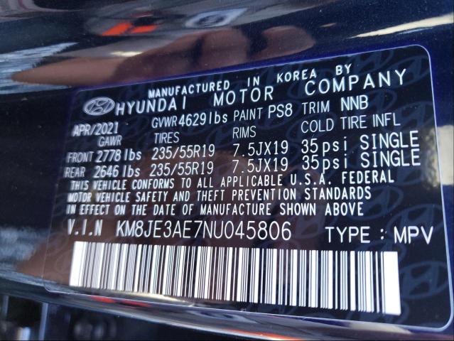 Photo 9 VIN: KM8JE3AE7NU045806 - HYUNDAI TUCSON LIM 