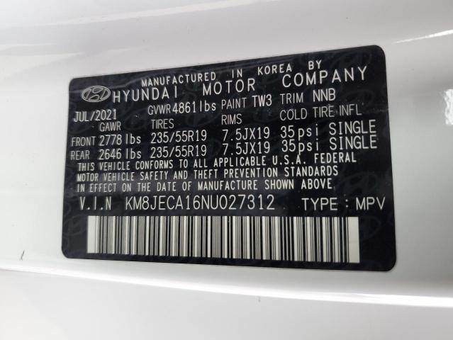 Photo 12 VIN: KM8JECA16NU027312 - HYUNDAI TUCSON LIM 