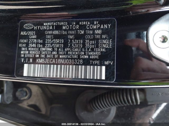 Photo 8 VIN: KM8JECA18NU031328 - HYUNDAI TUCSON HYBRID 