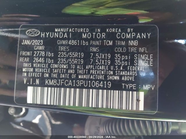 Photo 8 VIN: KM8JFCA13PU106419 - HYUNDAI TUCSON 