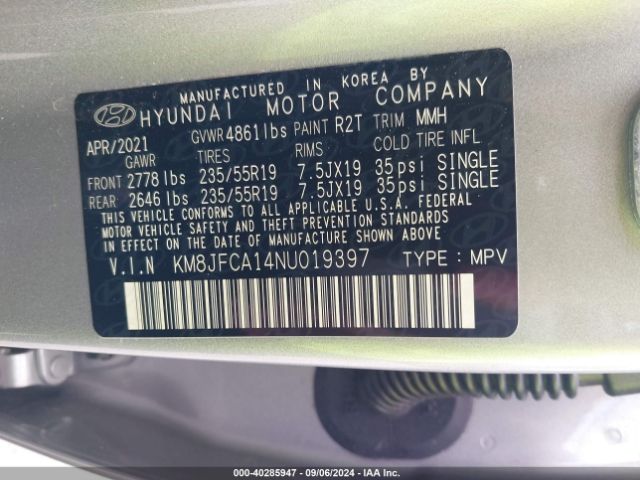 Photo 8 VIN: KM8JFCA14NU019397 - HYUNDAI TUCSON 