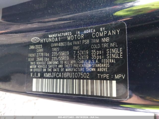 Photo 8 VIN: KM8JFCA16PU107502 - HYUNDAI TUCSON 