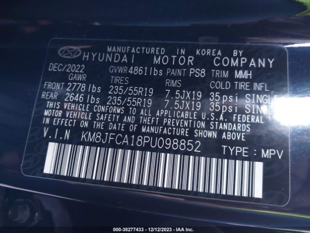 Photo 8 VIN: KM8JFCA18PU098852 - HYUNDAI TUCSON HYBRID 