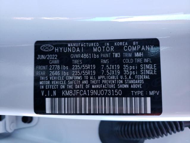 Photo 12 VIN: KM8JFCA19NU073150 - HYUNDAI TUCSON SEL 