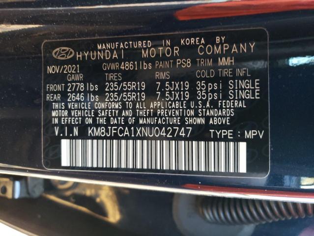 Photo 12 VIN: KM8JFCA1XNU042747 - HYUNDAI TUCSON 