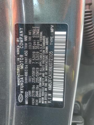 Photo 12 VIN: KM8JFCA1XNU072105 - HYUNDAI TUCSON SEL 