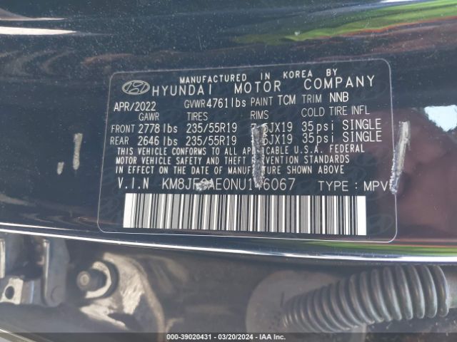 Photo 8 VIN: KM8JFCAE0NU146067 - HYUNDAI TUCSON 