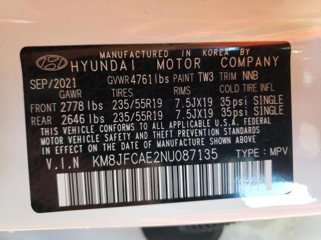 Photo 9 VIN: KM8JFCAE2NU087135 - HYUNDAI TUCSON N L 