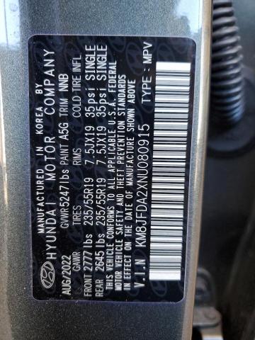 Photo 12 VIN: KM8JFDA2XNU080915 - HYUNDAI TUCSON 