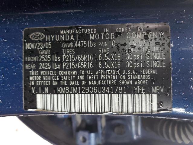 Photo 11 VIN: KM8JM12B06U341781 - HYUNDAI TUCSON 