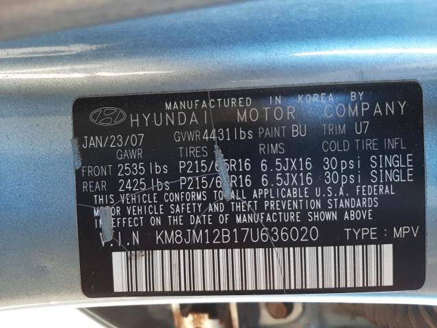 Photo 12 VIN: KM8JM12B17U636020 - HYUNDAI TUCSON 