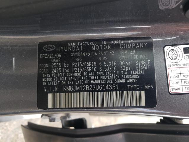 Photo 12 VIN: KM8JM12B27U614351 - HYUNDAI TUCSON GLS 