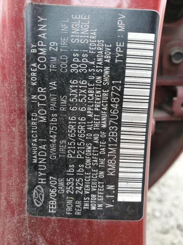 Photo 12 VIN: KM8JM12B37U648721 - HYUNDAI TUCSON 