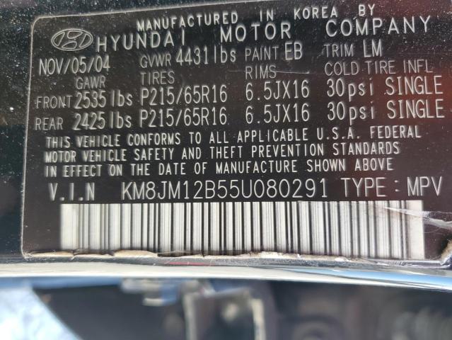 Photo 12 VIN: KM8JM12B55U080291 - HYUNDAI TUCSON 