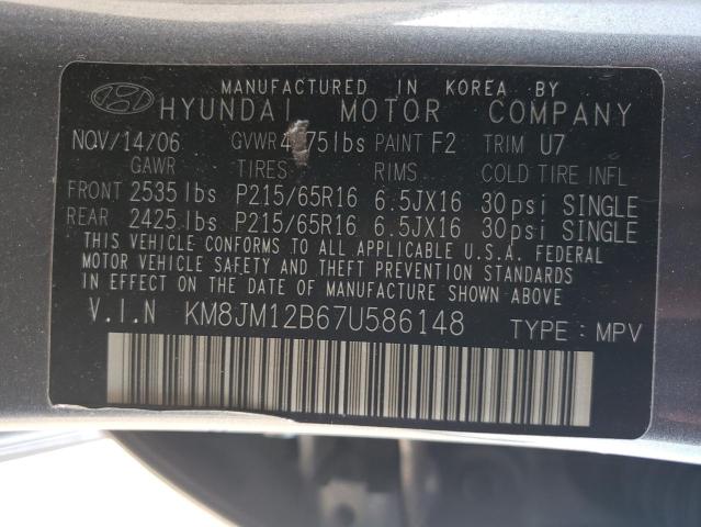 Photo 12 VIN: KM8JM12B67U586148 - HYUNDAI TUCSON 