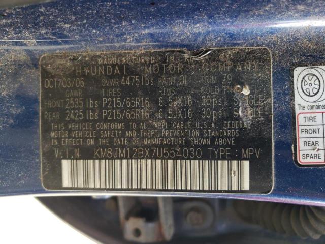 Photo 9 VIN: KM8JM12BX7U554030 - HYUNDAI TUCSON GLS 