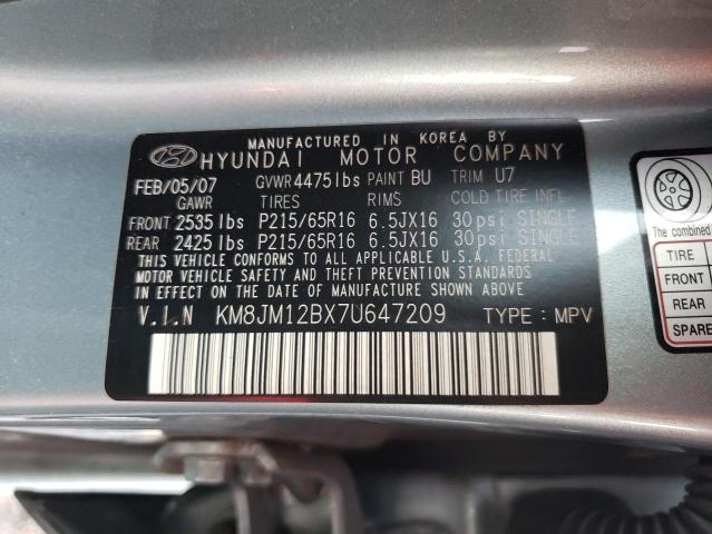 Photo 12 VIN: KM8JM12BX7U647209 - HYUNDAI TUCSON GLS 