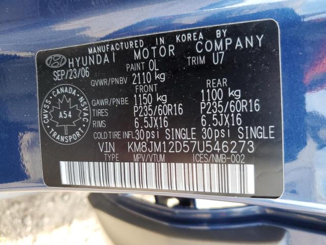 Photo 13 VIN: KM8JM12D57U546273 - HYUNDAI TUCSON GL 