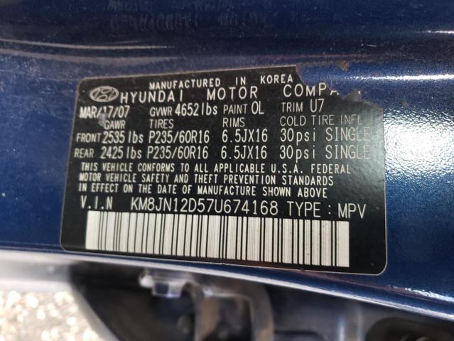 Photo 9 VIN: KM8JN12D57U674168 - HYUNDAI TUCSON SE 