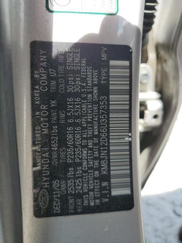 Photo 13 VIN: KM8JN12D66U357353 - HYUNDAI TUCSON GLS 