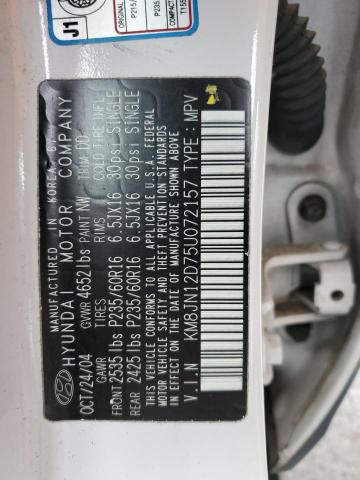 Photo 12 VIN: KM8JN12D75U072157 - HYUNDAI TUCSON GLS 