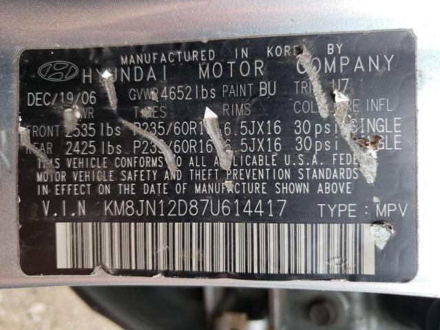 Photo 12 VIN: KM8JN12D87U614417 - HYUNDAI TUCSON SE 