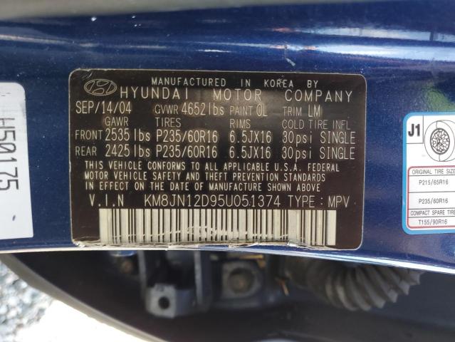 Photo 13 VIN: KM8JN12D95U051374 - HYUNDAI TUCSON GLS 