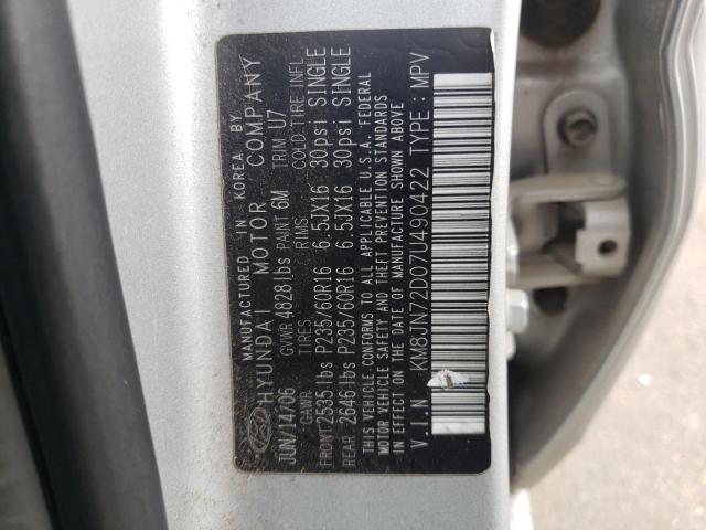 Photo 9 VIN: KM8JN72D07U490422 - HYUNDAI TUCSON SE 