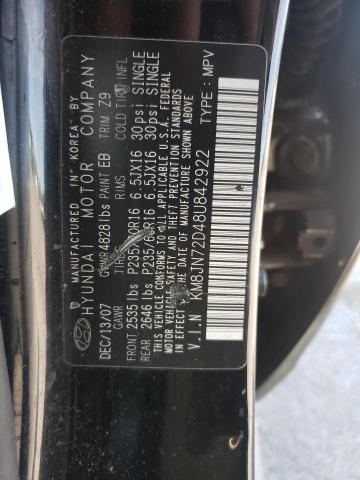 Photo 9 VIN: KM8JN72D48U842922 - HYUNDAI TUCSON SE 