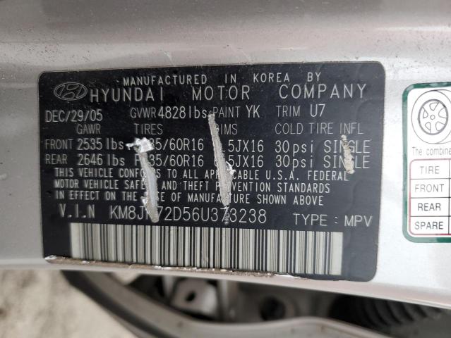 Photo 12 VIN: KM8JN72D56U373238 - HYUNDAI TUCSON 